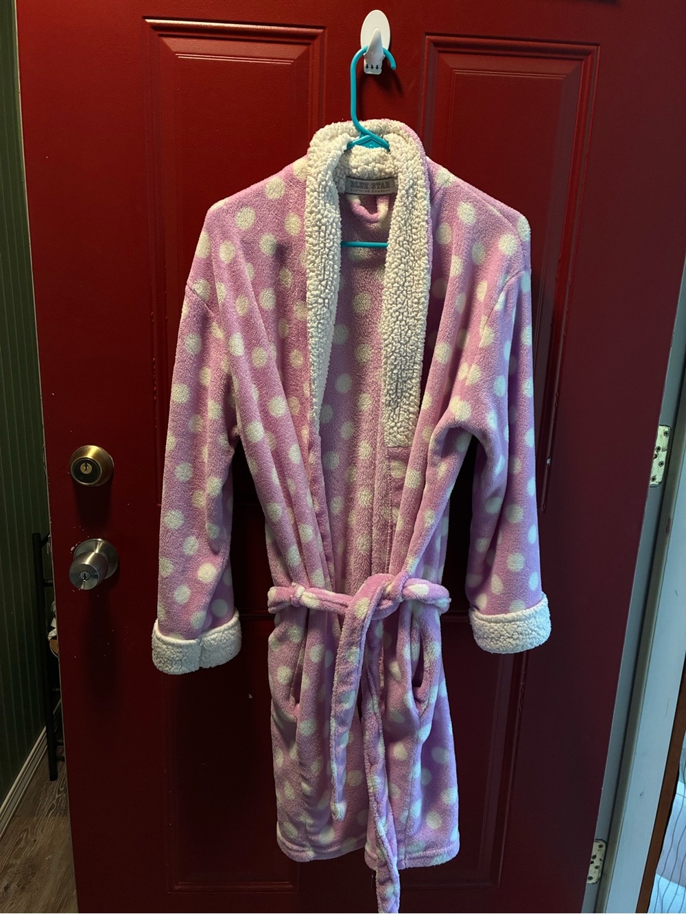 Cozy Polka Dot Sherpa-Lined Robe - Pink